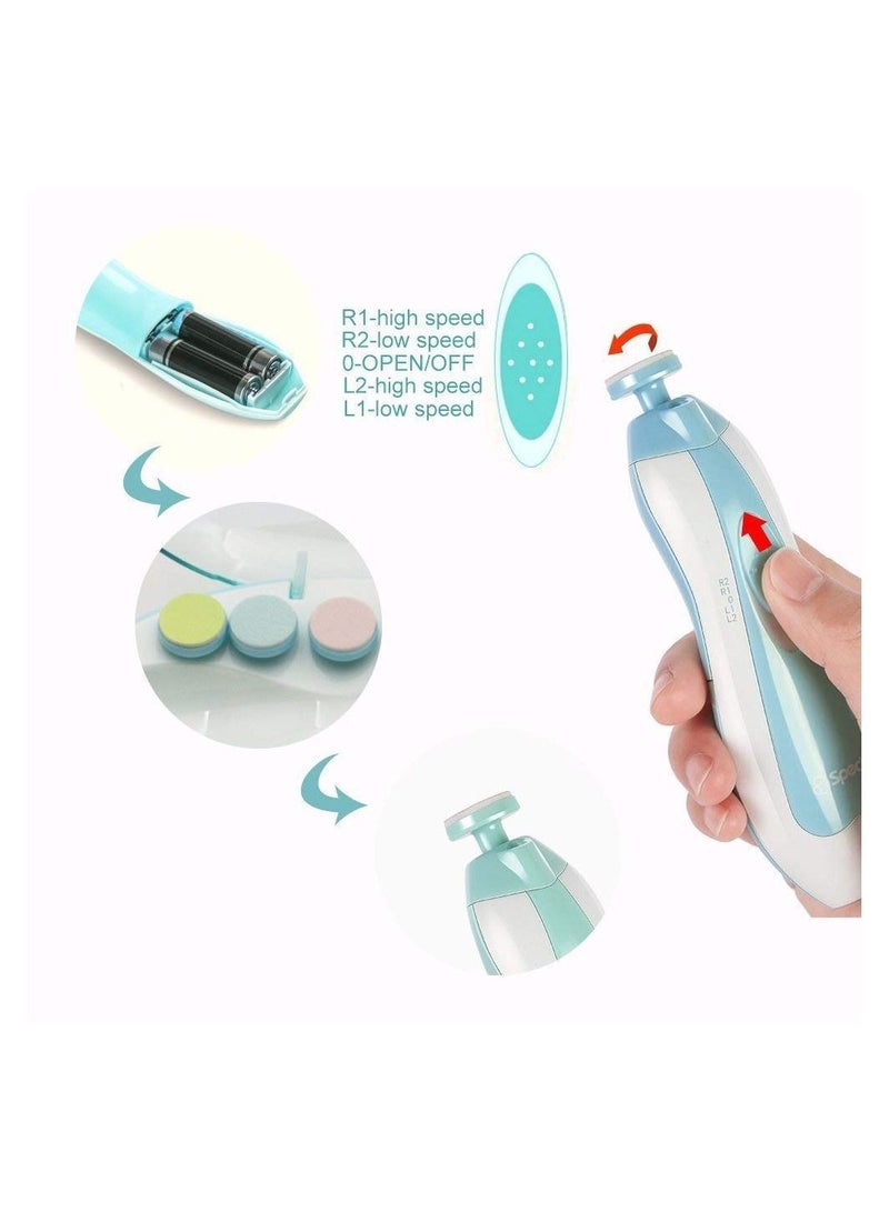 MissTiara ماكينة قص أظافر كهربائية مع مجموعة قص أظافر للأطفال ورؤوس طحن وتلميع مختلفة للأطفال حديثي الولادة - Image 5