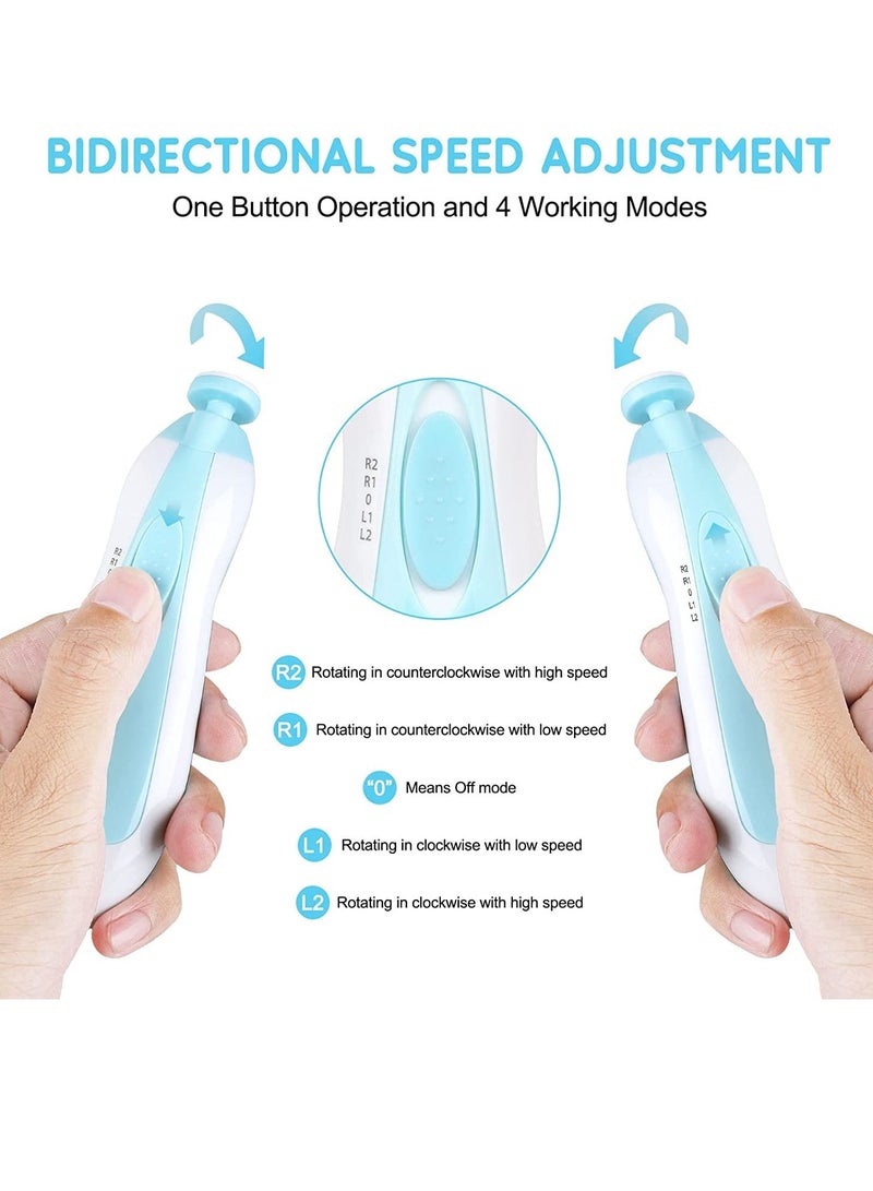 MissTiara ماكينة قص أظافر كهربائية مع مجموعة قص أظافر للأطفال ورؤوس طحن وتلميع مختلفة للأطفال حديثي الولادة - Image 4