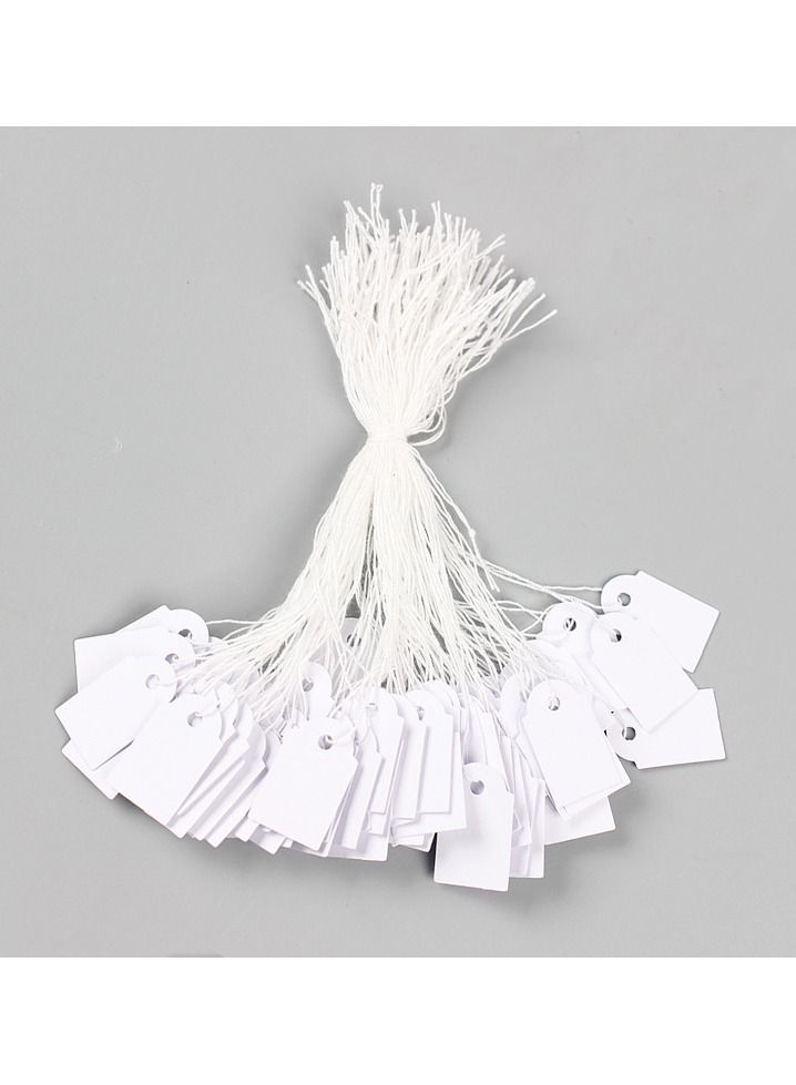 Generic Price Tags, 500pcs White Jewelry Price Tags Clothing Price Tags, Tag Card Writable, Plastic Paper Material with Rope. - Image 3