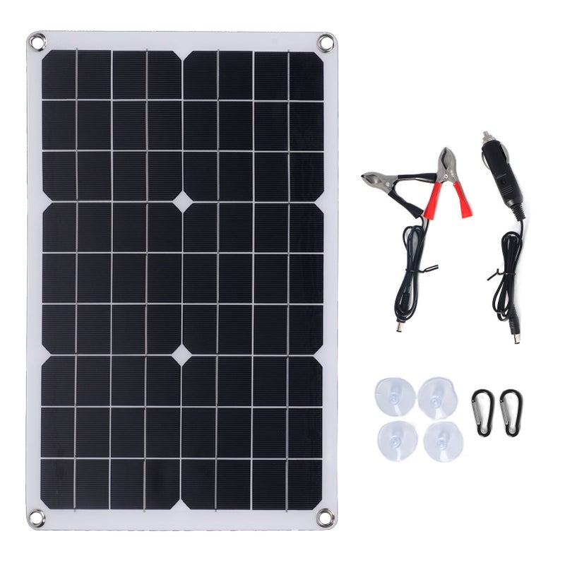 Flexible Solar Panel 12V Monocrystalline Waterproof - 30-Degree Bendable Anti-Discharge Solar Panel Charger for Outdoor Camping Marine Vehicle Use - Image 1