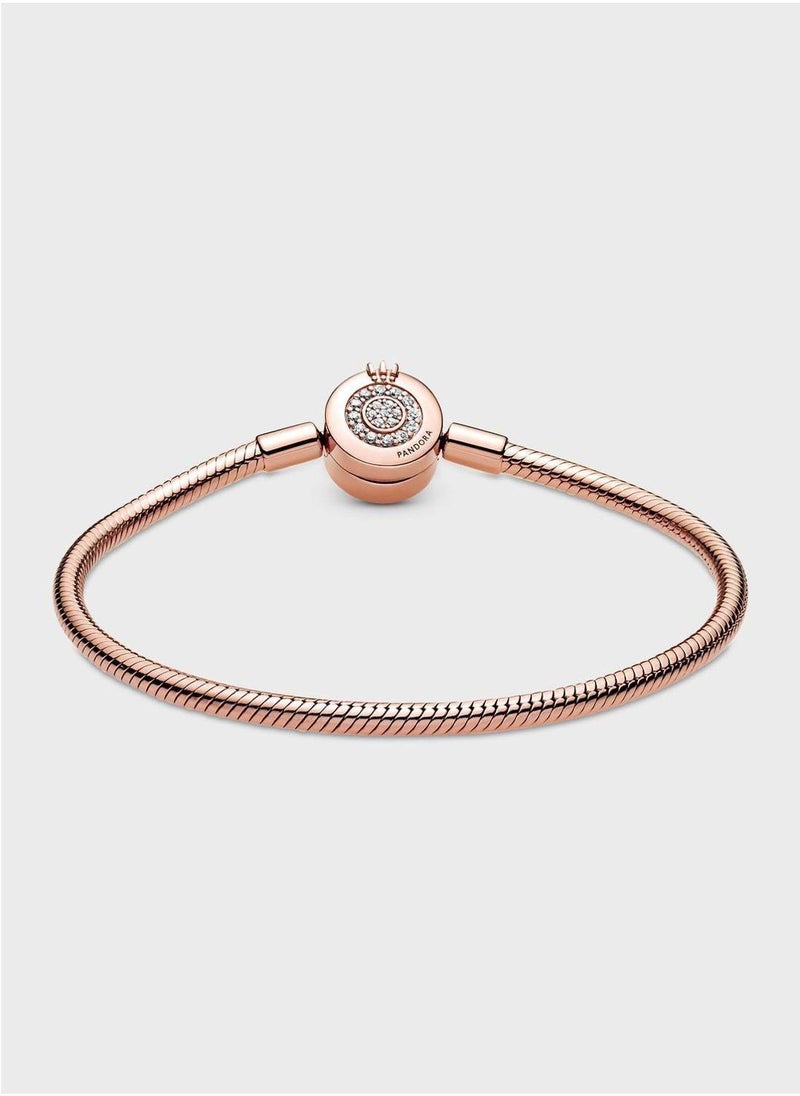 PANDORA Pandora Moments Sparkling Crown O Snake Bracelet  - Image 2