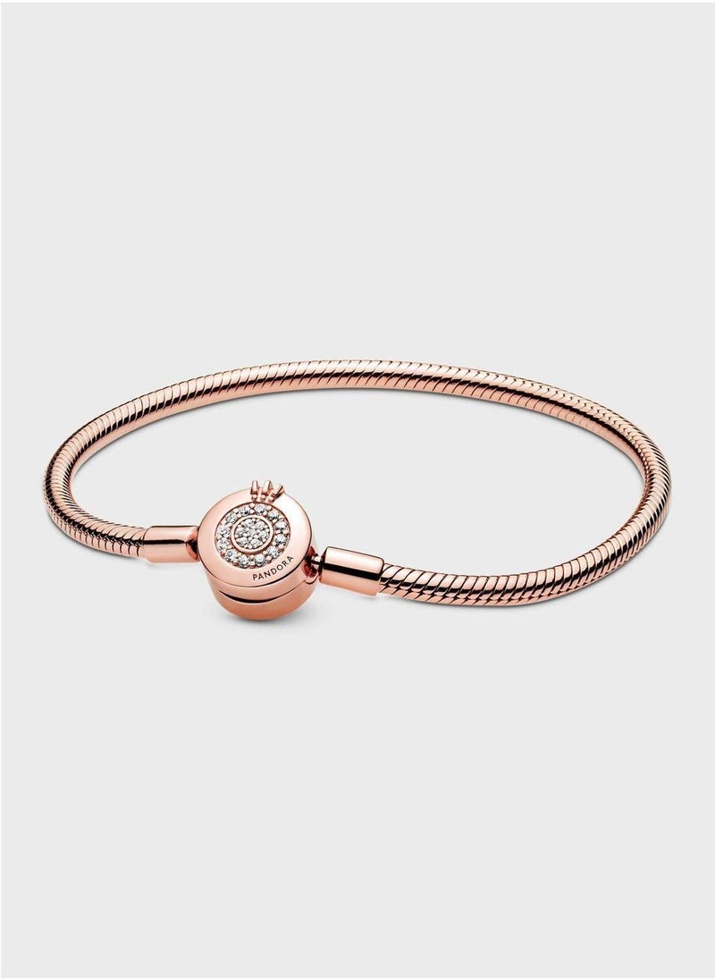 PANDORA Pandora Moments Sparkling Crown O Snake Bracelet  - Image 1