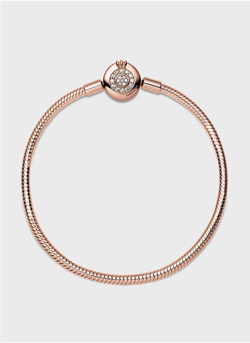 PANDORA  Pandora Moments Sparkling Crown O Snake Bracelet for Women | Best Price UAE