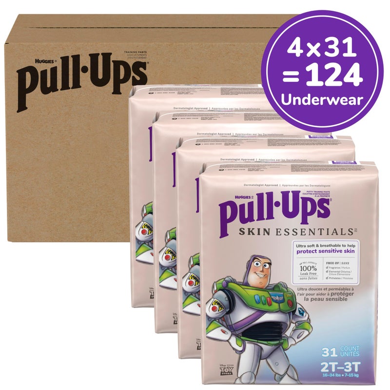 Pull-Ups Boys' Skin Essentials Potty Training Pants, Training Underwear, 2T-3T (16-34 lbs), 124 Ct (4 Packs of 31) - Image 2