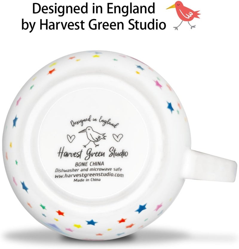 MFoffice Rainbow Heart Coffee Mug, Premium 20 oz Bone China Hug Mug, Inspiring Gift of Hope and Positivity, Perfect for Birthdays, Holidays, and Christmas, Designed in England by Harvest Green Studio - Image 5