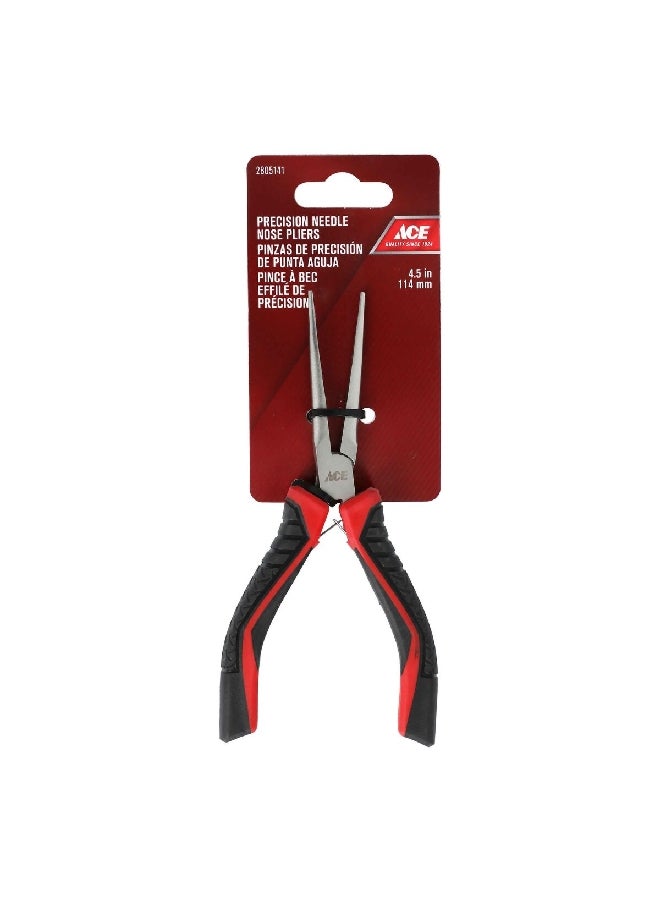 ACE Needle Nose Plier Red and Black 4.5 Inch 2805141 - Image 1