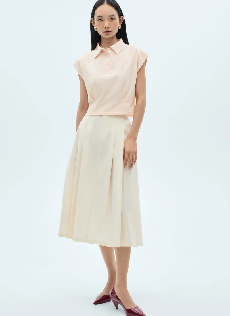 مانجو Short-Sleeved Cotton Polo Shirt