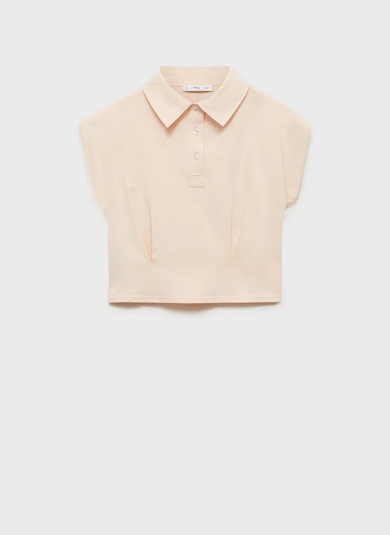 مانجو Short-Sleeved Cotton Polo Shirt
