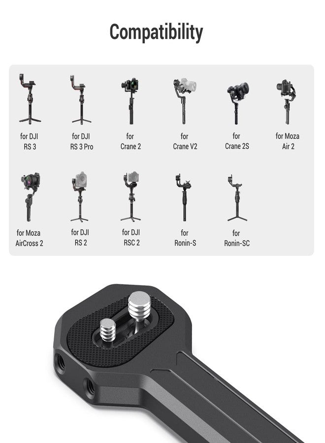 SmallRig Aluminum Side Handle Fits for DJI Ronin-S/SC/RS 2/RSC 2/RS 3/RS 3 Pro/RS 3 Mini/RS 4/RS 4 Pro & for ZHIYUN Crane 2S/2/V2 & for MOZA Air 2/AirCorss 2 Gimbals - 2786 - Image 3