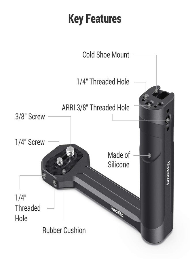 SmallRig Aluminum Side Handle Fits for DJI Ronin-S/SC/RS 2/RSC 2/RS 3/RS 3 Pro/RS 3 Mini/RS 4/RS 4 Pro & for ZHIYUN Crane 2S/2/V2 & for MOZA Air 2/AirCorss 2 Gimbals - 2786 - Image 2