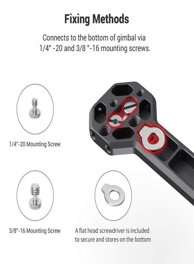 SmallRig Aluminum Side Handle Fits for DJI Ronin-S/SC/RS 2/RSC 2/RS 3/RS 3 Pro/RS 3 Mini/RS 4/RS 4 Pro & for ZHIYUN Crane 2S/2/V2 & for MOZA Air 2/AirCorss 2 Gimbals - 2786 - Image 4