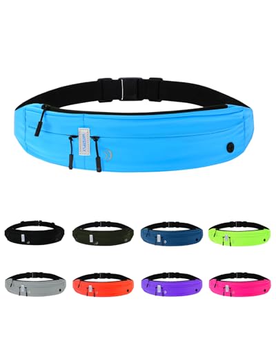 WATERFLY Running Belt Fanny Pack: Runner Marathon Jogging Waist Pack Sport Workout Exercise Fitness Phone Holder Belt for Men Women Jogger Slim Waistband - Image 1