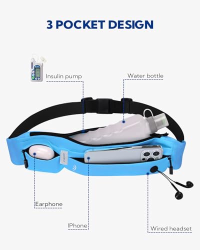 WATERFLY Running Belt Fanny Pack: Runner Marathon Jogging Waist Pack Sport Workout Exercise Fitness Phone Holder Belt for Men Women Jogger Slim Waistband - Image 4
