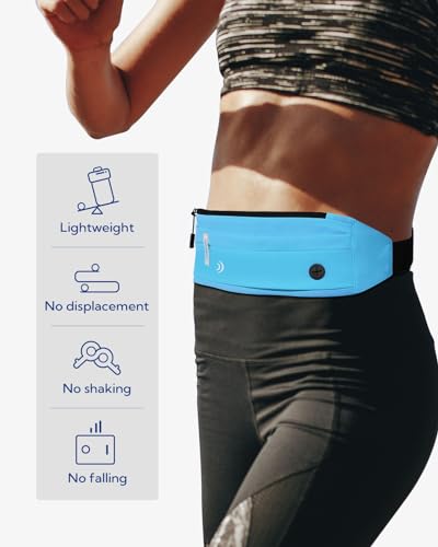 WATERFLY Running Belt Fanny Pack: Runner Marathon Jogging Waist Pack Sport Workout Exercise Fitness Phone Holder Belt for Men Women Jogger Slim Waistband - Image 2