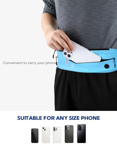 WATERFLY Running Belt Fanny Pack: Runner Marathon Jogging Waist Pack Sport Workout Exercise Fitness Phone Holder Belt for Men Women Jogger Slim Waistband - Image 3