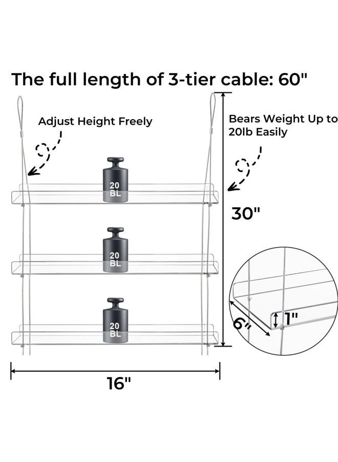 Tlence 3-Tier Hanging Clear Plant Shelves, Acrylic Window Boxes Flower Display Shelf, Height Adjustable Indoor Wall Plant Stand, Succulents Pot Organizer Storage for Herbs Microgreens Seedling Growth - Image 2