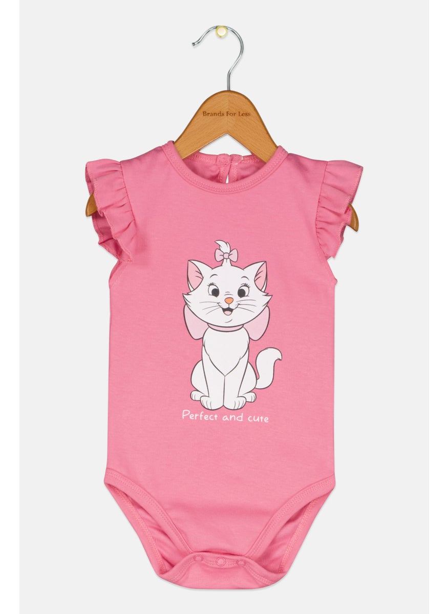 Disney Toddlers Girl Short Sleeve Graphic Print Bodysuits, Pink  - Image 1