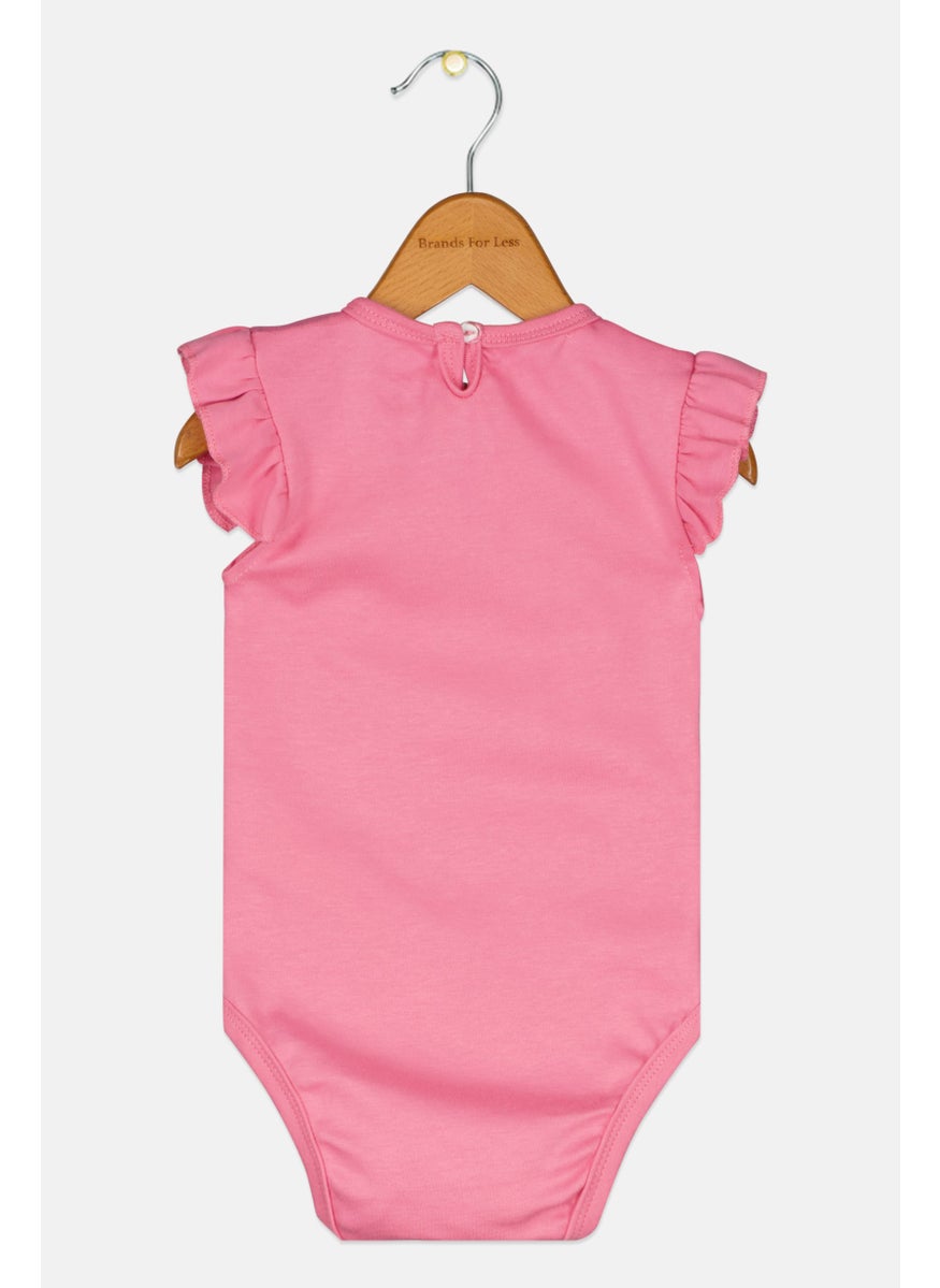 Disney Toddlers Girl Short Sleeve Graphic Print Bodysuits, Pink  - Image 2