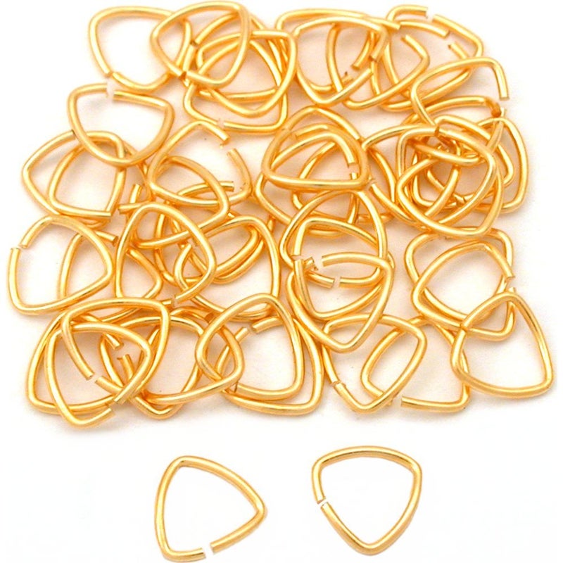 FindingKing 50 Gold Plated Triangle Jump Rings Bails Hang Drops - Image 5