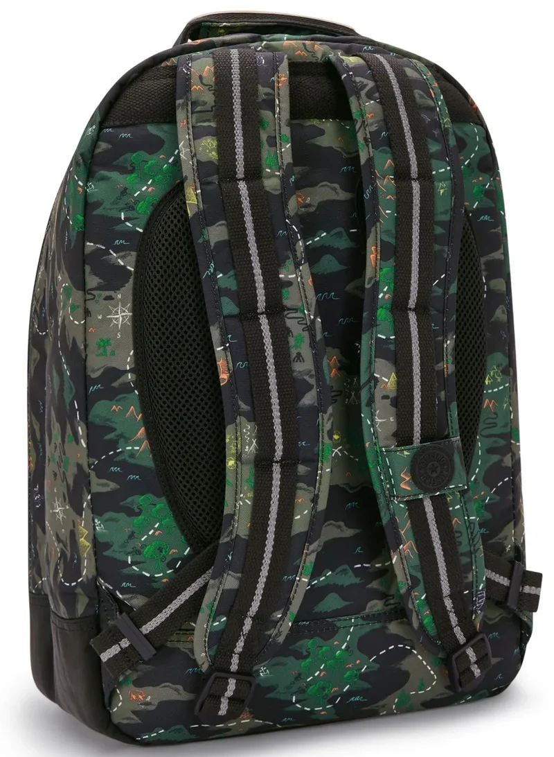 كيبلينغ حقيبة ظهر كبيرة بتصميم تمويه "كلاس روم كامو" مع حماية للابتوب