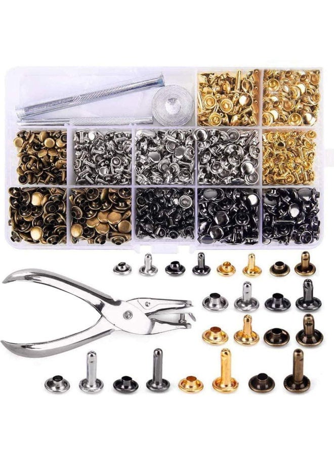 Loquat 480 Sets Of Leather Double Cap Rivet Multicolour - Image 1