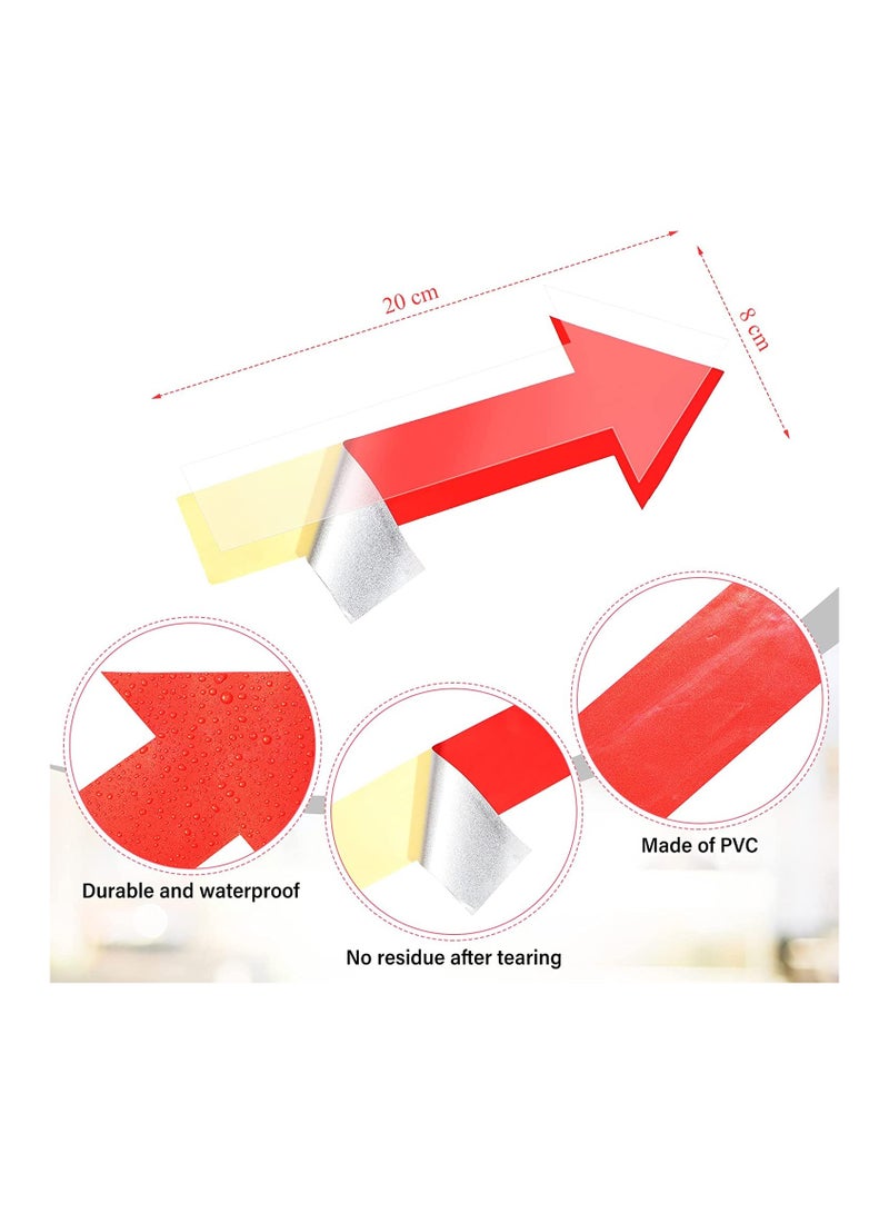 Generic 40 Pieces 20CM Arrow Sticker, Directional Arrow Sign Removable Adhesive Arrow Floor Decal Waterproof Arrow Marking Arrows Safe Road Instructions Sticker Red  - Image 2
