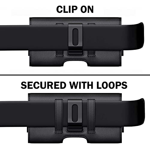 TDG Leather Belt Pouch Holster for Apple iPhone Smartphones & Mobiles (Black, 6.5 inches) - Image 2