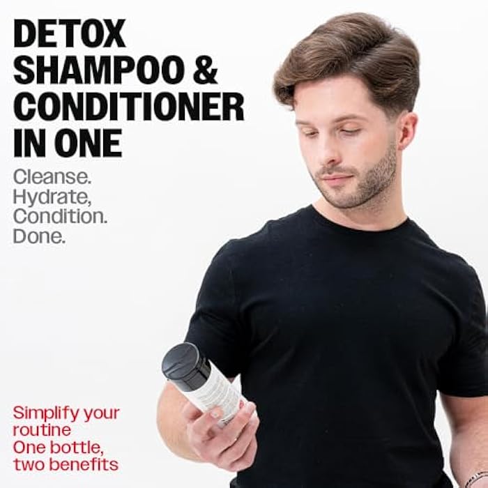 Slick Gorilla Detox 2 in 1 Shampoo and Conditioner for Men 200ml / 6.76 fl oz, Cleans, Strengthens, Hydrates, Infused with Natural Ingredients, All-in-One Daily Grooming Solution - Image 5
