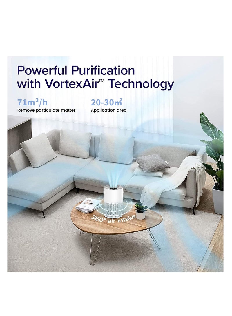 Desktop Air Purifier Powereful Mini USB 360° Air Filter Cleaner with 3 Speed Remove 99.97% Dust Pollen Pet Dander Hair Smoke Smell Purifies Max up to 71m²/H for Bedroom Home  Household Office Hotels（White） - Image 5