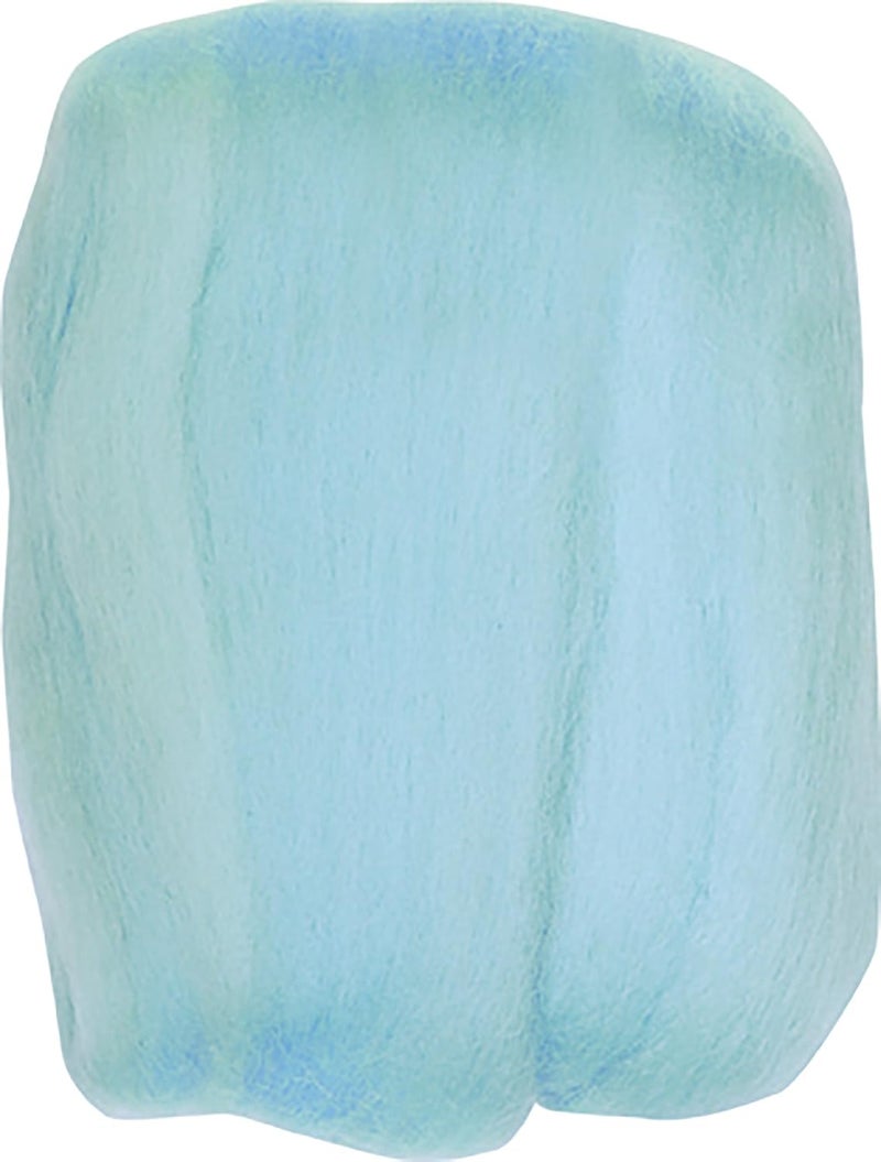 Natural Wool Roving, Light Blue