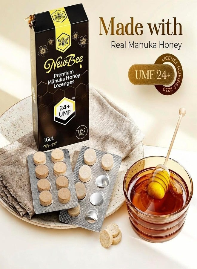 NewBee Manuka Honey Lozenges, 16 Count Made W/UMF 24+, MGO 1152 New Zealand Manuka Honey, UMF Certified, Monofloral, Traceable from Hive to Hand - Image 2