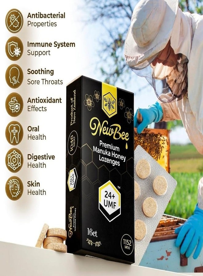 NewBee Manuka Honey Lozenges, 16 Count Made W/UMF 24+, MGO 1152 New Zealand Manuka Honey, UMF Certified, Monofloral, Traceable from Hive to Hand - Image 4