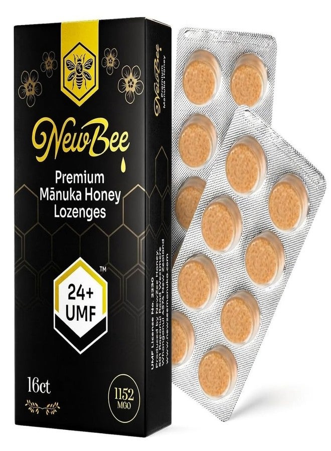 NewBee Manuka Honey Lozenges, 16 Count Made W/UMF 24+, MGO 1152 New Zealand Manuka Honey, UMF Certified, Monofloral, Traceable from Hive to Hand - Image 1