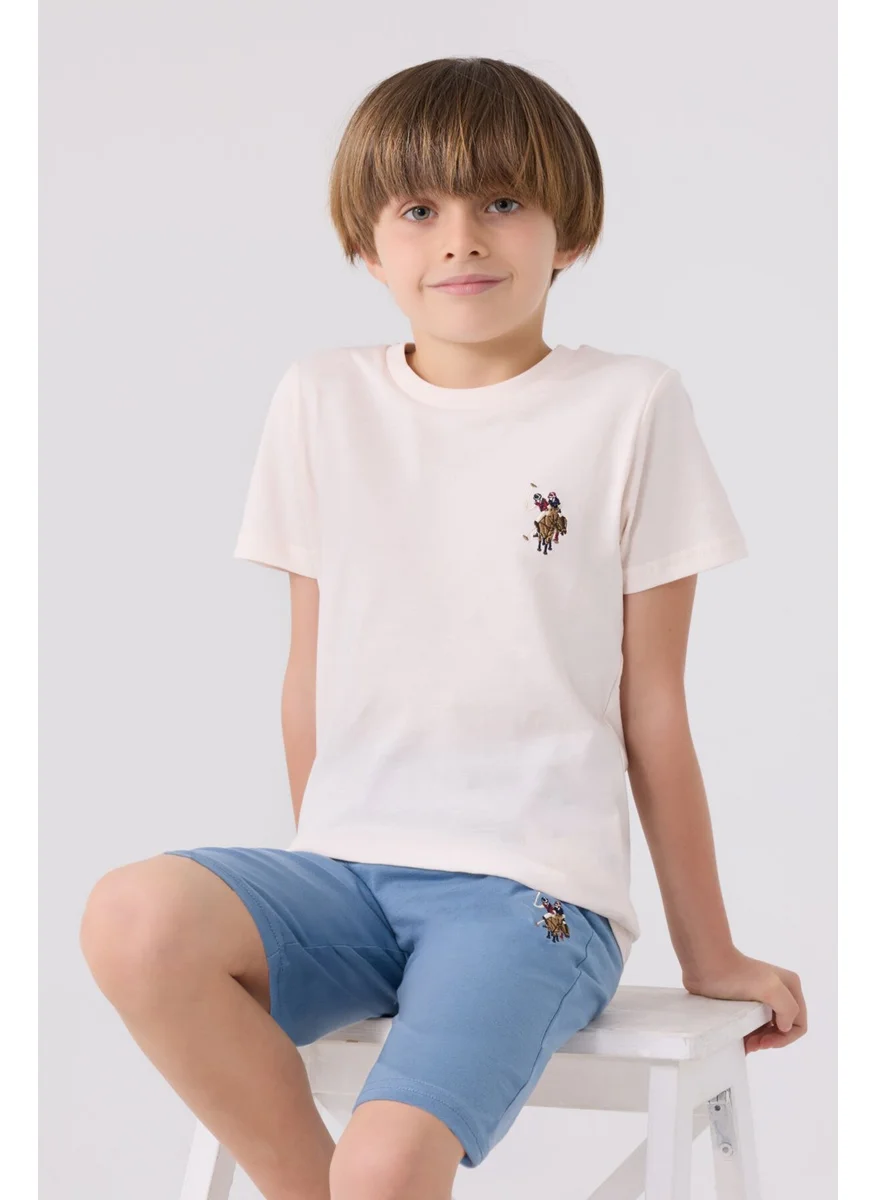 يو اس بولو اسن Light Blue Vanilla Boys Bermuda Set