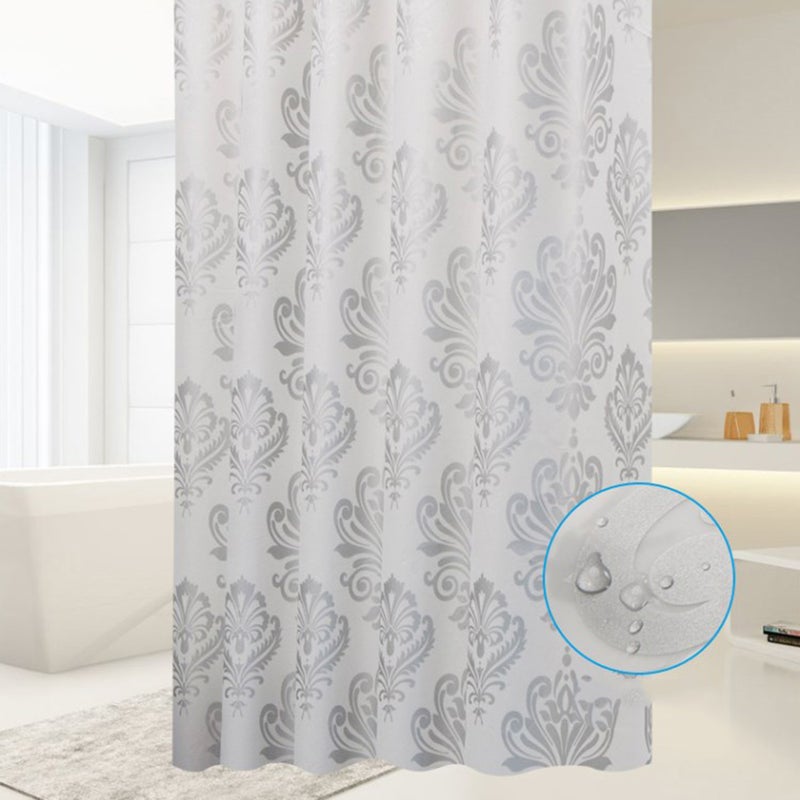 Shower Curtain Printed PEVA Bathing Curtain with Sturdy Grommets - 180x220cm - Image 5