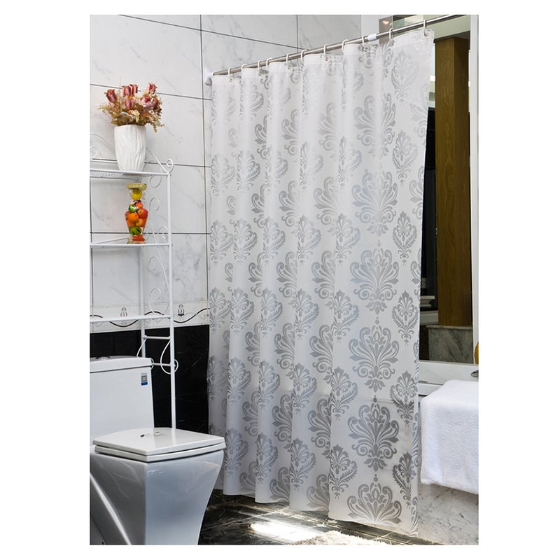 Shower Curtain Printed PEVA Bathing Curtain with Sturdy Grommets - 180x220cm - Image 1