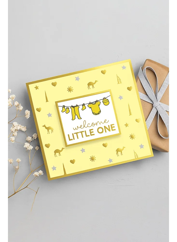 شير ذا لوف  بطاقة تهنئة بمولود جديد - 15 سم × 15 سم، بطاقة تهنئة | مثالية للاحتفالات بالمواليد الجدد واللحظات الخاصة