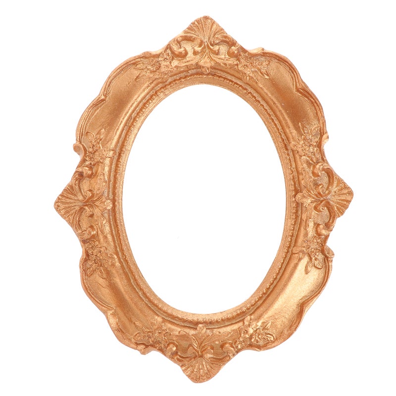 2pcs Mini Retro Resin Picture Frame Golden Mini Photo Frame Desktop Ornament Jewelry Display Frame for Bedroom No Glass - Image 4