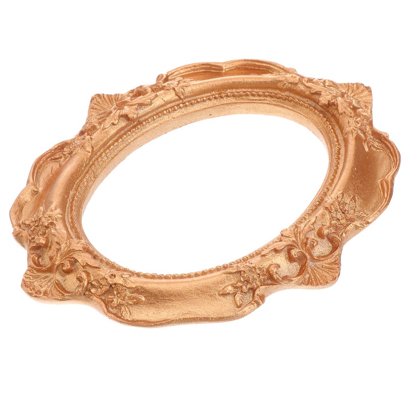 2pcs Mini Retro Resin Picture Frame Golden Mini Photo Frame Desktop Ornament Jewelry Display Frame for Bedroom No Glass - Image 3