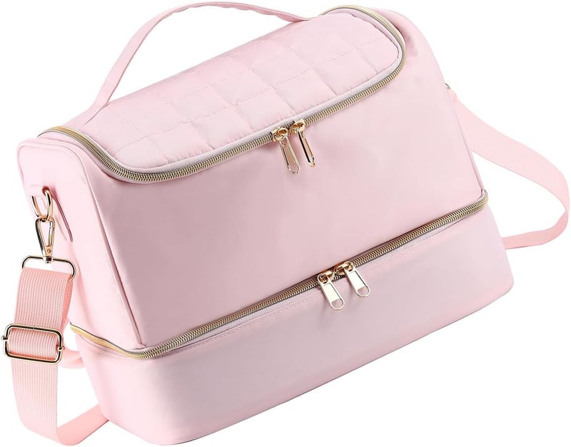 Portable Nails Varnish Organizers Bag Sturdy Handles Adjustable Strap Polyester Makeup Storage Case 30x22x25cm Shock Beauty - Image 1
