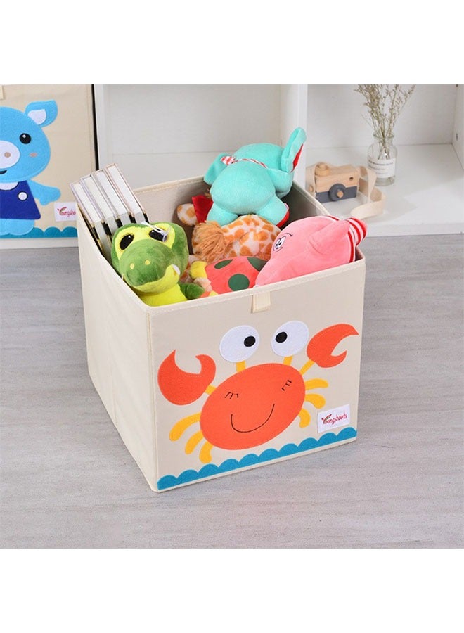 Youngshoots Large Kids Toy Storage Box with King Crab Design Fabric Organizer - Image 1