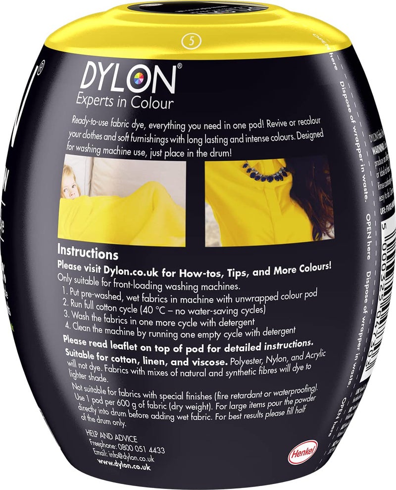 Dylon 350g Machine Dye Pods, Sunflower Yellow - Image 2