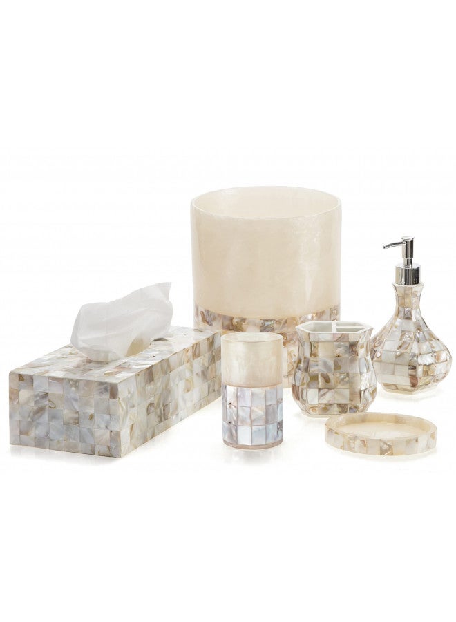 Creative Scents غطاء صندوق مناديل بتصميم إبداعي مستطيل - حامل مناديل زخرفي مستطيل مزين بأصداف اللؤلؤ الجميلة - غطاء مناديل متين لتزيين أنيق (مجموعة ميلانو) - Image 5