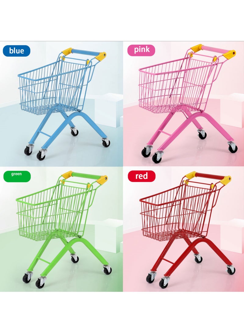 Toy Box Mini Shopping Cart Supermarket Multicolour Metal Trolley Pretend Play For Kids 50cmx60cmx32cm  - Image 3