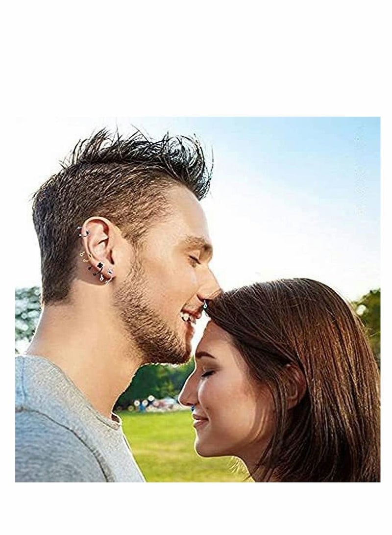 Excefore Fake Nose Ring Hoop Magnetic Septum Horseshoe Stainless Steel Faux Rings Non-Pierced Clip On - Image 5