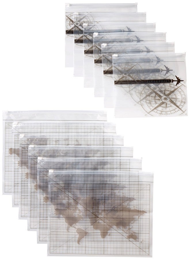 MIAMICA Print 12pc Set Includes 6 Large & 6 Small Bag, Atlas, One Size - Image 1