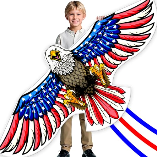SGftre Complete Kite with Handle Line AccessoriesEasy to Fly for Kids Adults Perfect for Beach Park Family Outdoor Activities Eagle Flag 1 - Image 1
