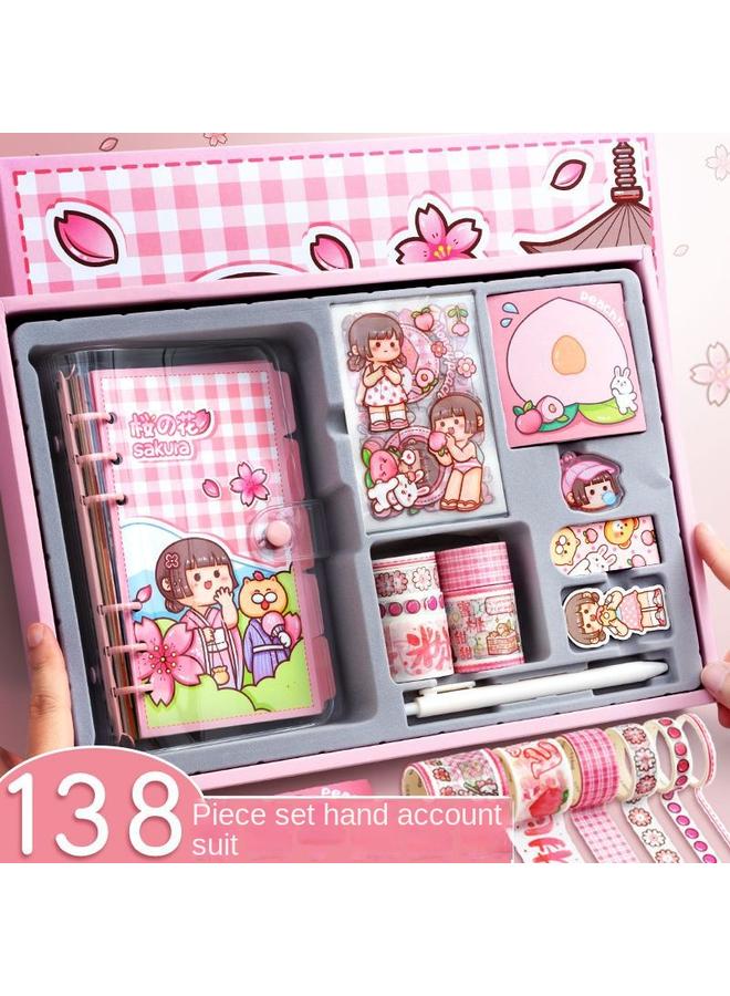 Bluejw Small Potato Cute Hand Ledger Suit Transparent Loose-leaf Book Full Set Of Hand Ledger Tools And Paper Stickers Note Notebook - Image 5