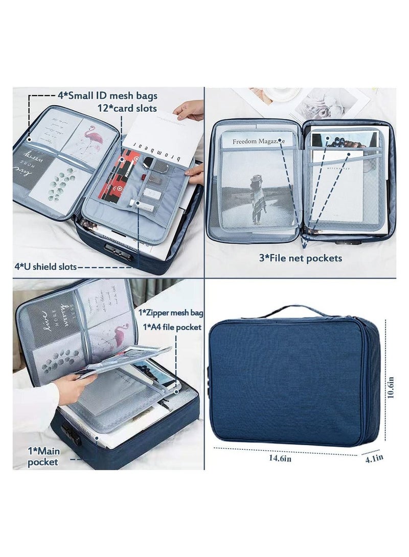 ياميم الجمع بين قفل متعدد المقصورات ومنظم ملفات الشهادات للسفر المنزلي - Image 4