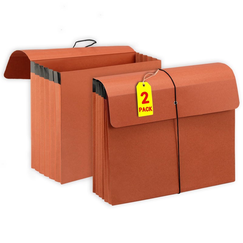 YNXPTBNC 2 Packs Expanding File Folder with Flap and Cord Closure,5 Inch Expansion Accordion File Organizer,Letter Size - Image 1